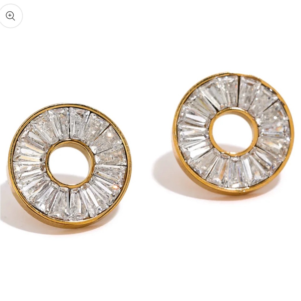 Elegant Gold and Silver Crystal Earrings